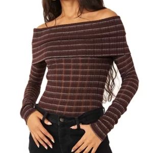 Free People Snow bunny Girlfriend Ribbed Top NWT
